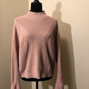 Blush Pink Mock Neck Sweater